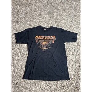 2001 Harley Davidson Ft. Lauderdale Eagle Palm Trees Graphic Print Shirt Size XL